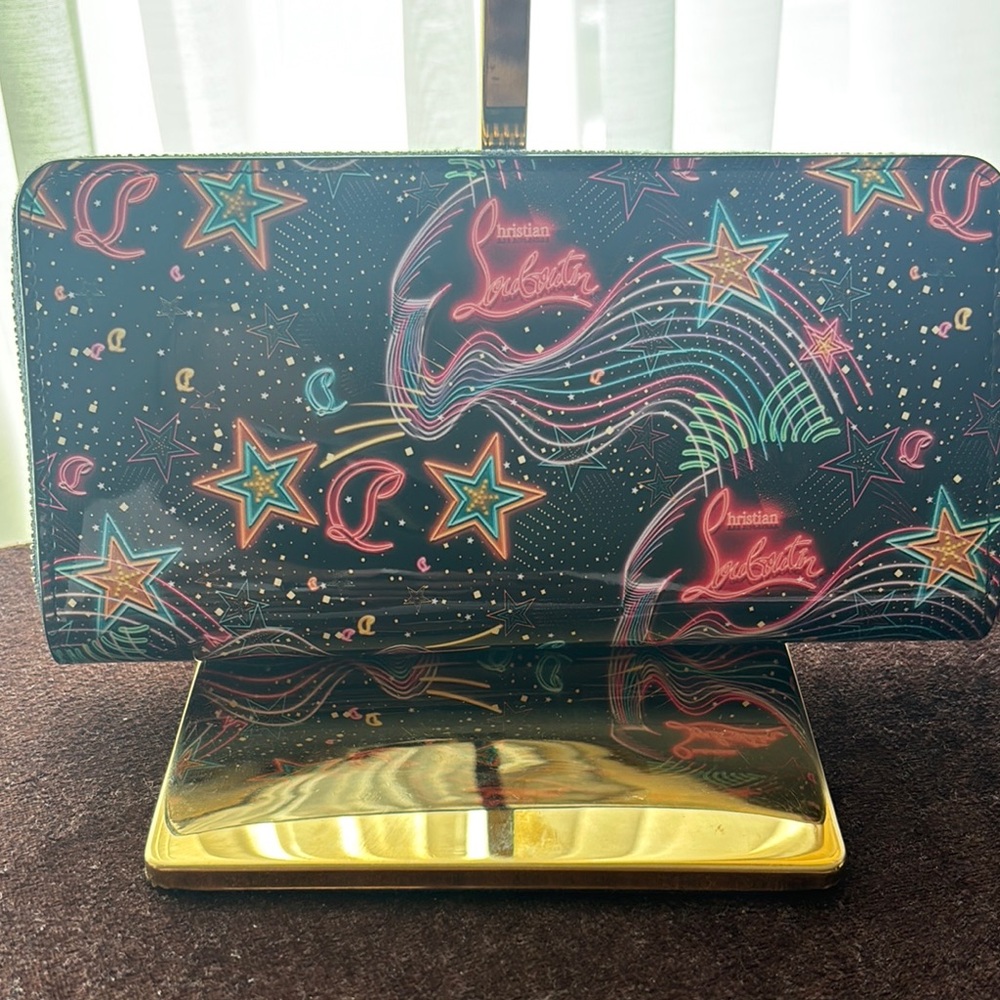 Christian Louboutin Starlight Patent Leather Zipper Wallet